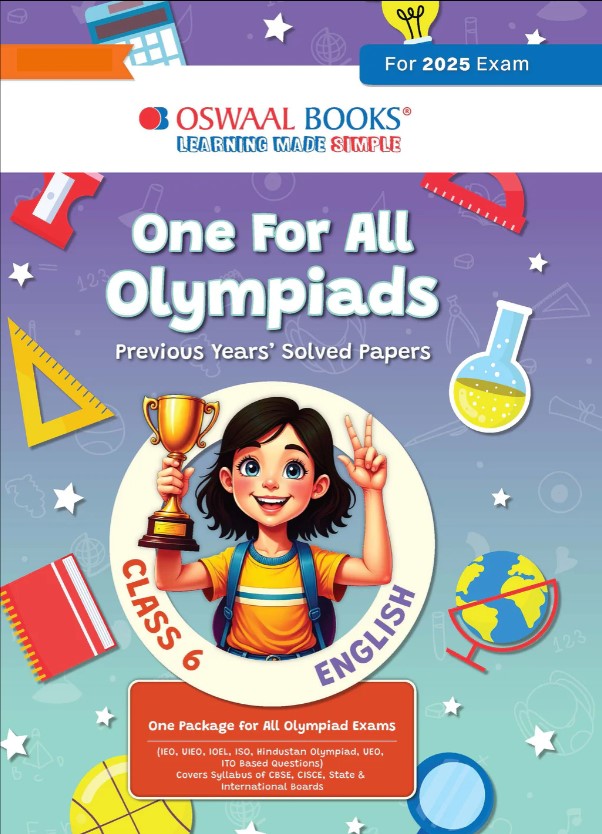 Oswaal One for All Olympiads Chapter-wise Previous Years Solved Papers, Prep-Guide Class 6 English For 2025 Exam